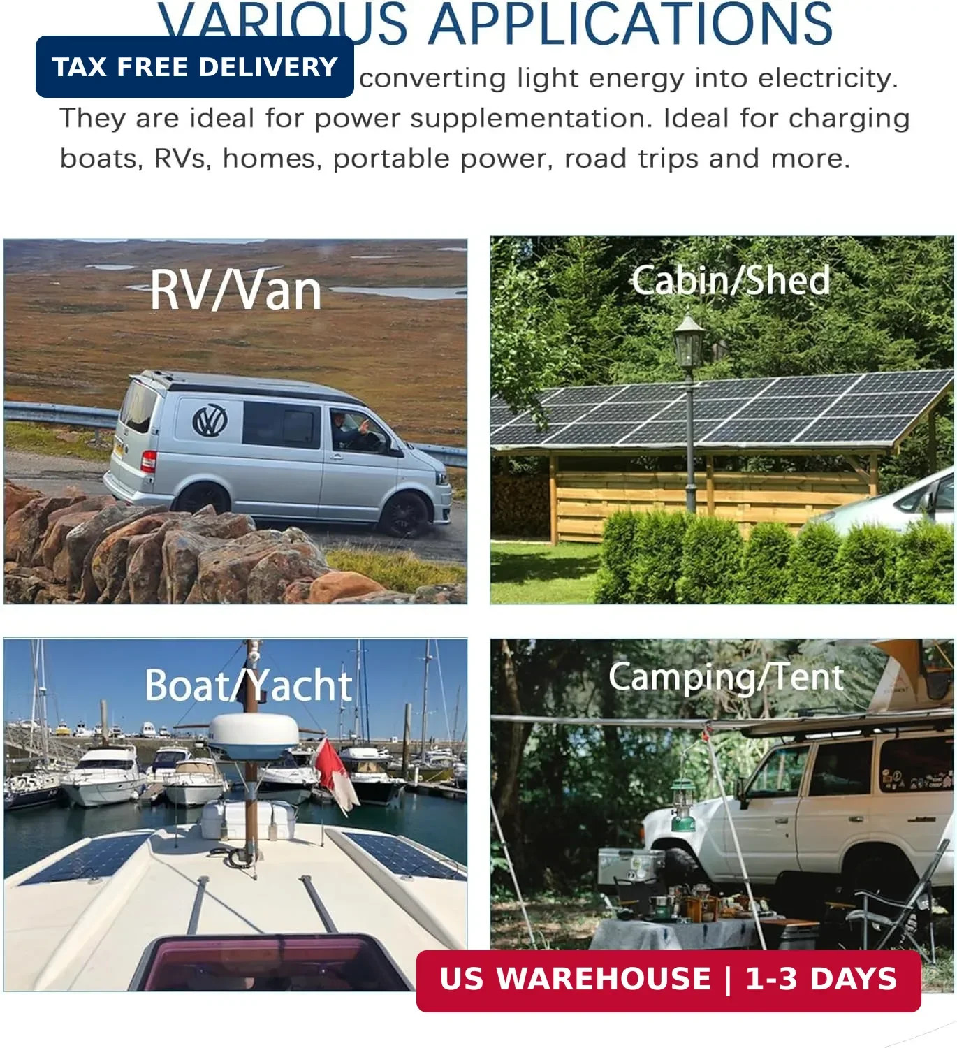 Flexible Solar Panel kit 200W 12V,2PCS 100W Monocrystalline Module,20A Charge Co
