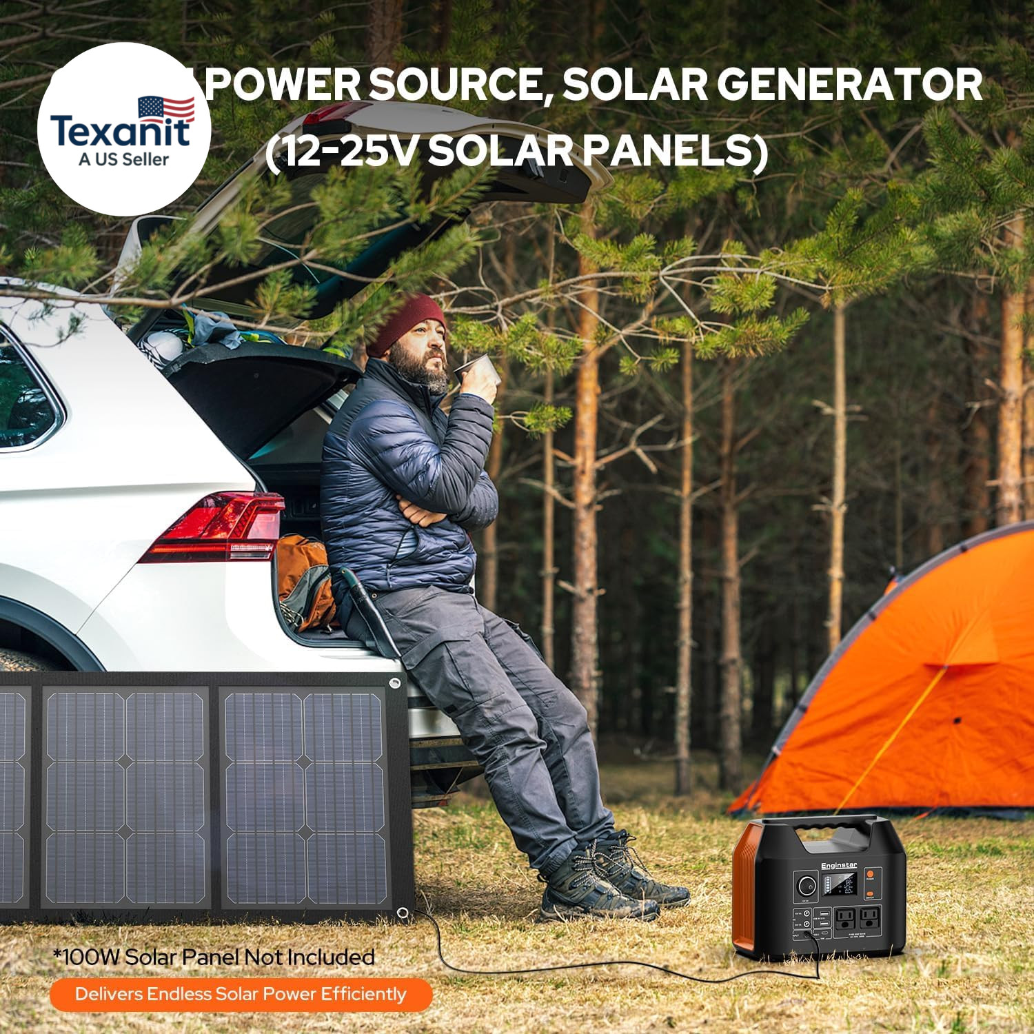 Portable Power Station 300W 296Wh Battery Bank with 110V Pure Sine Wave AC Outle