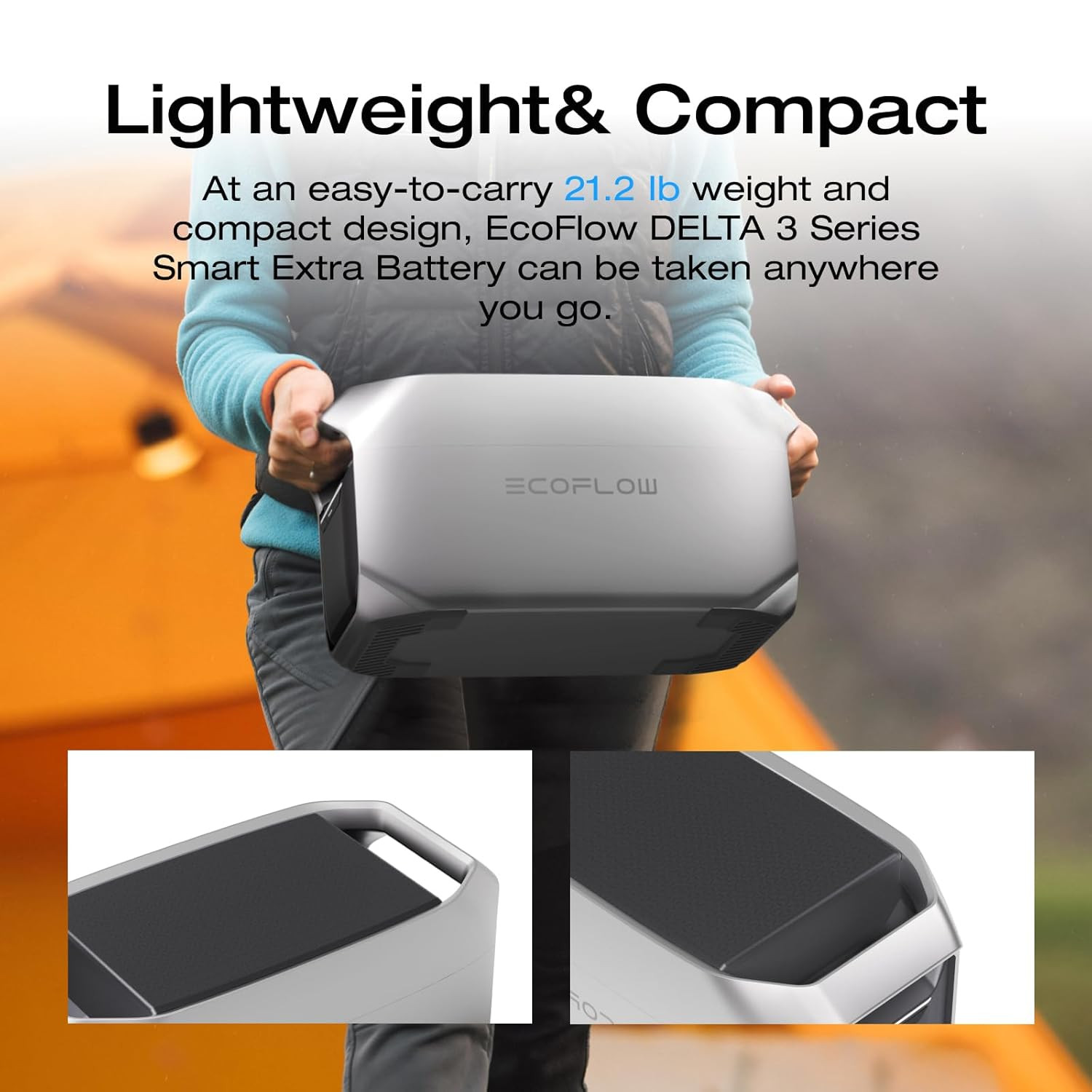 EF Portable Power Station DELTA 3 plus with Smart Extra Battery, Expand Capacit