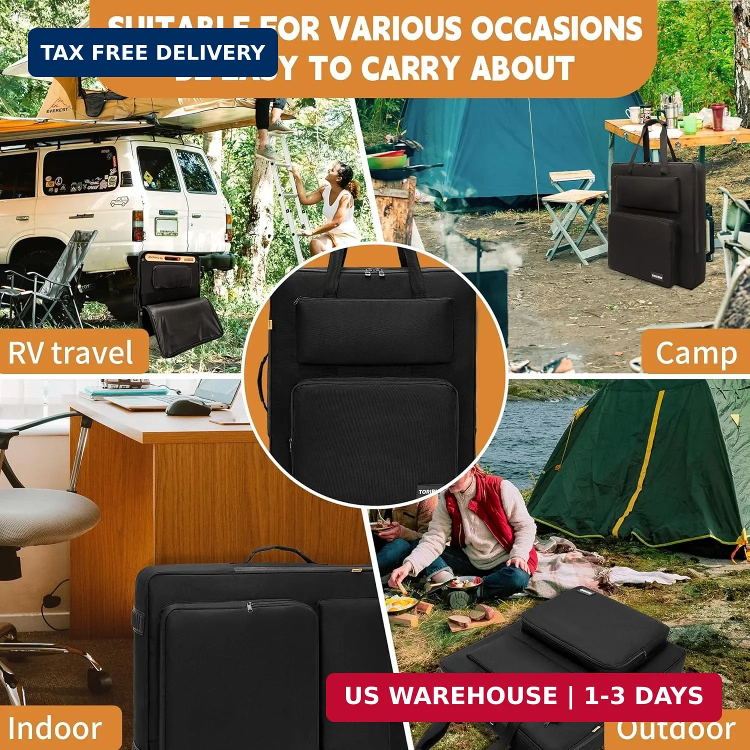 Solar Panel Travel Bag, Portable Solar Panel Storage Bag Compatible with Jackery