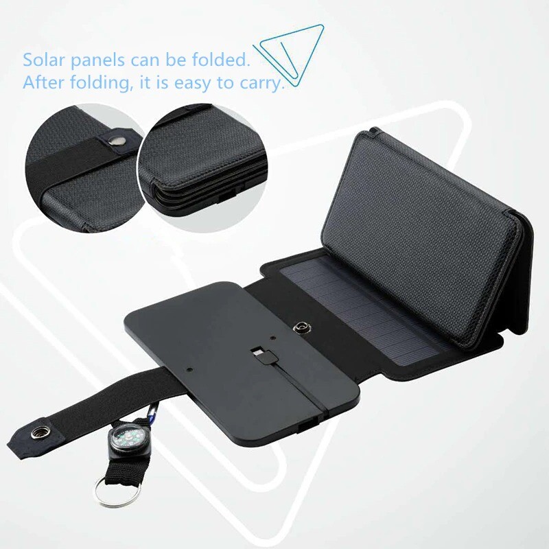 KERNUAP Sun Folding 10W Solar Cells Charger 5V 2.1A USB Output Devices for Smar