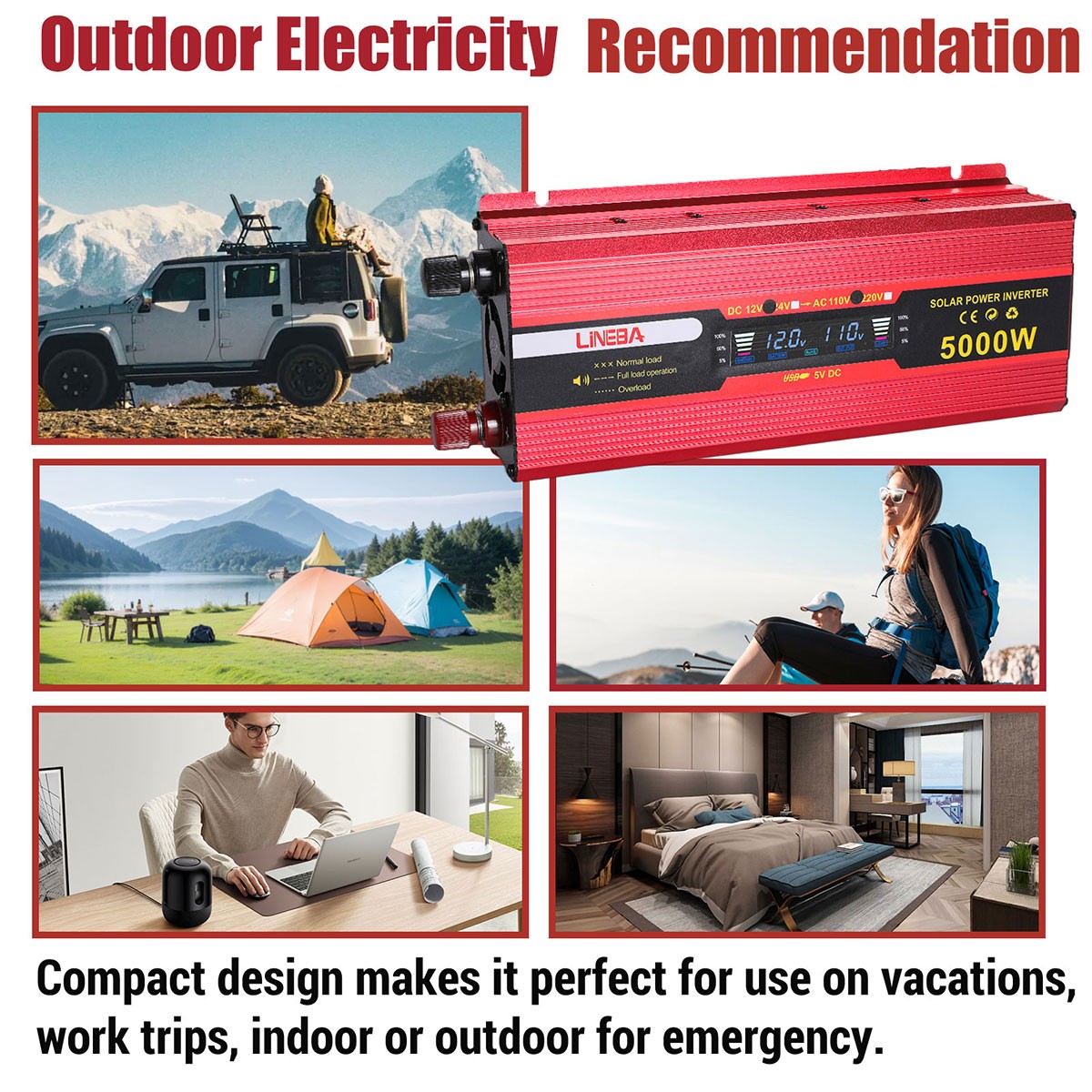 5000W Solar Kit | Includes Power Inverter 12V, 400W Solar Panels, 30A Controller