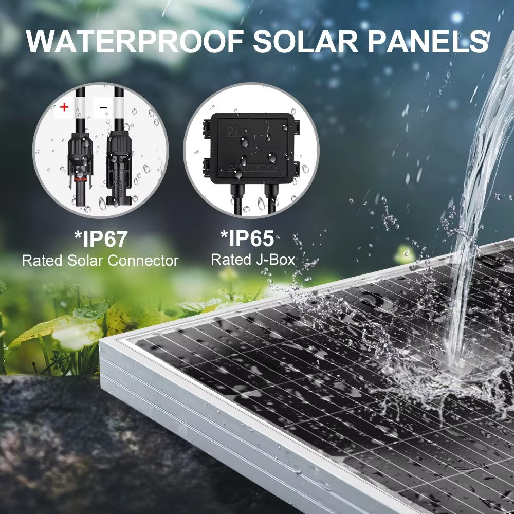 18V Waterproof Rigid Solar Panel Kit 100W 200W 400w 12V Controller Home