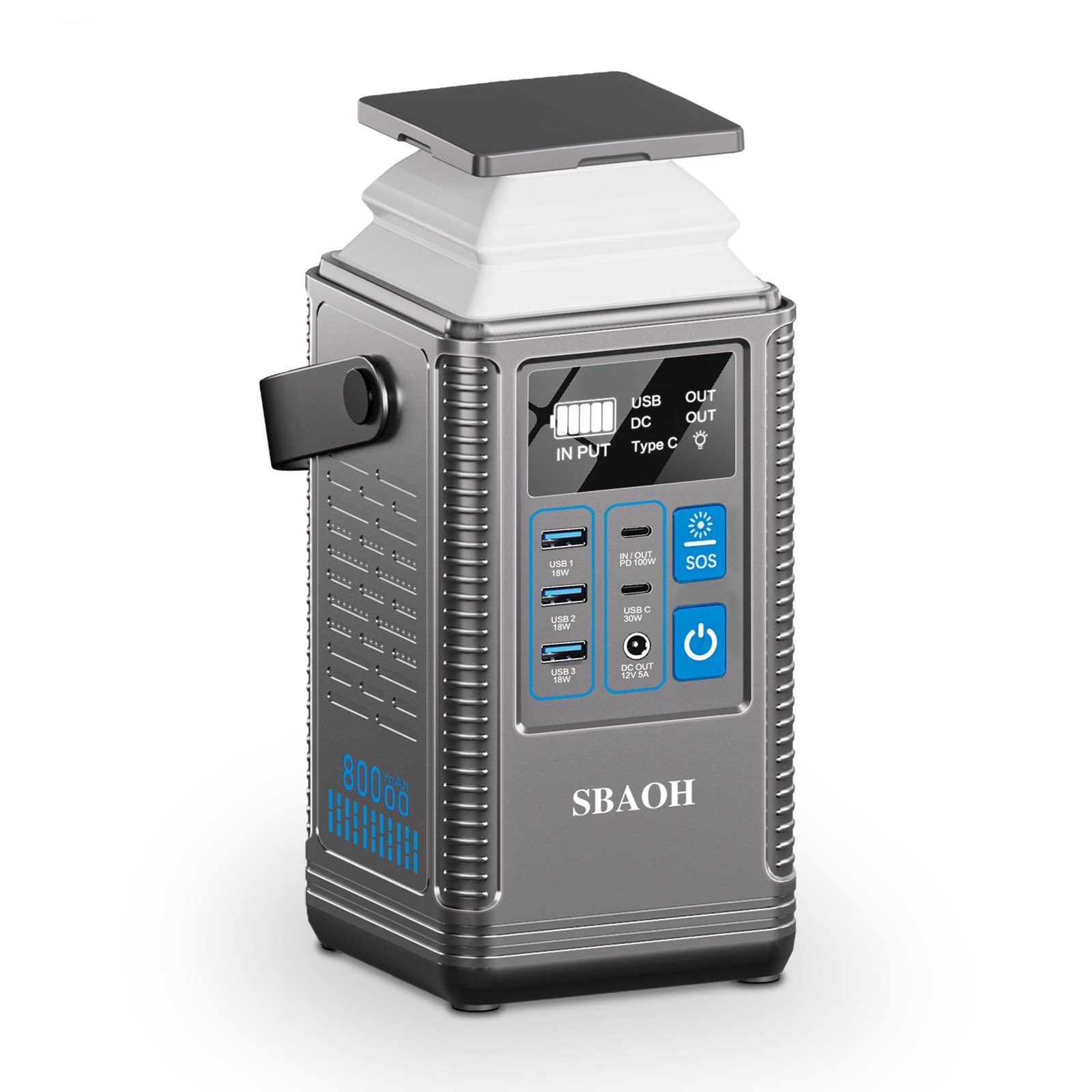 Portable Power Station,256Wh 80000mAh Solar Generator,LiFePO4 1.5 Hour Fast char
