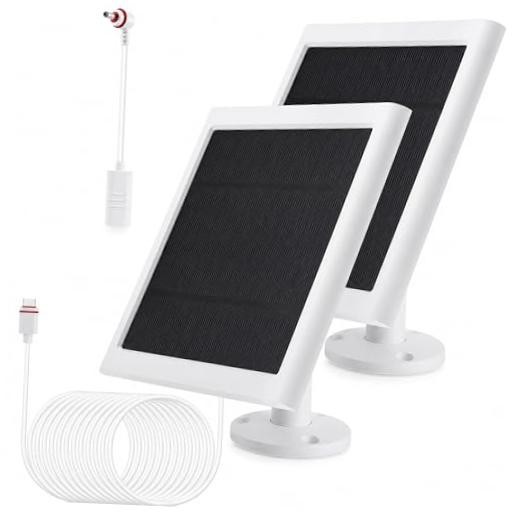 IP65 Solar Panel Outdoor for Ring Cameras () Spotlight Cam Plus/Pro White 2P