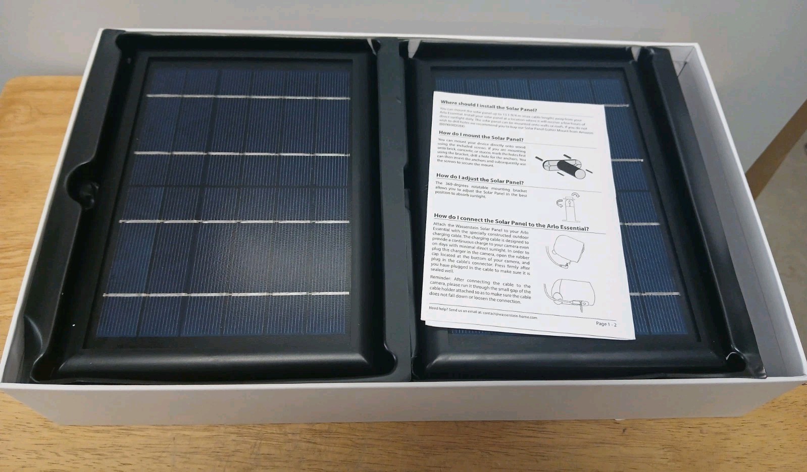 Solar Power Panel for Arlo Essential Camera Weatherproof Outdoor 2 Pack – Black