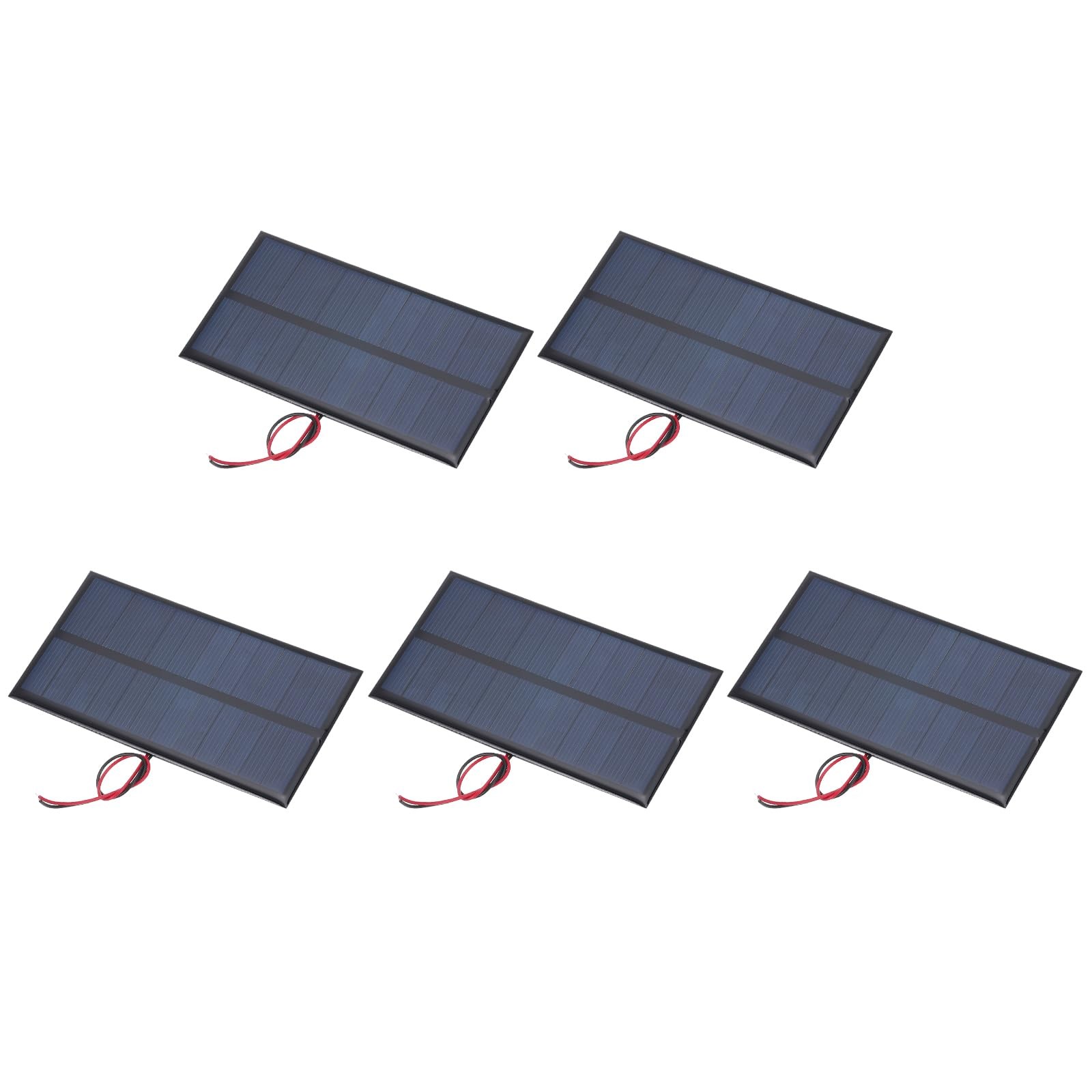 MECCANIXITY 5 Pcs 6V 0.96W 160mA Mini Solar Panels, Small Black