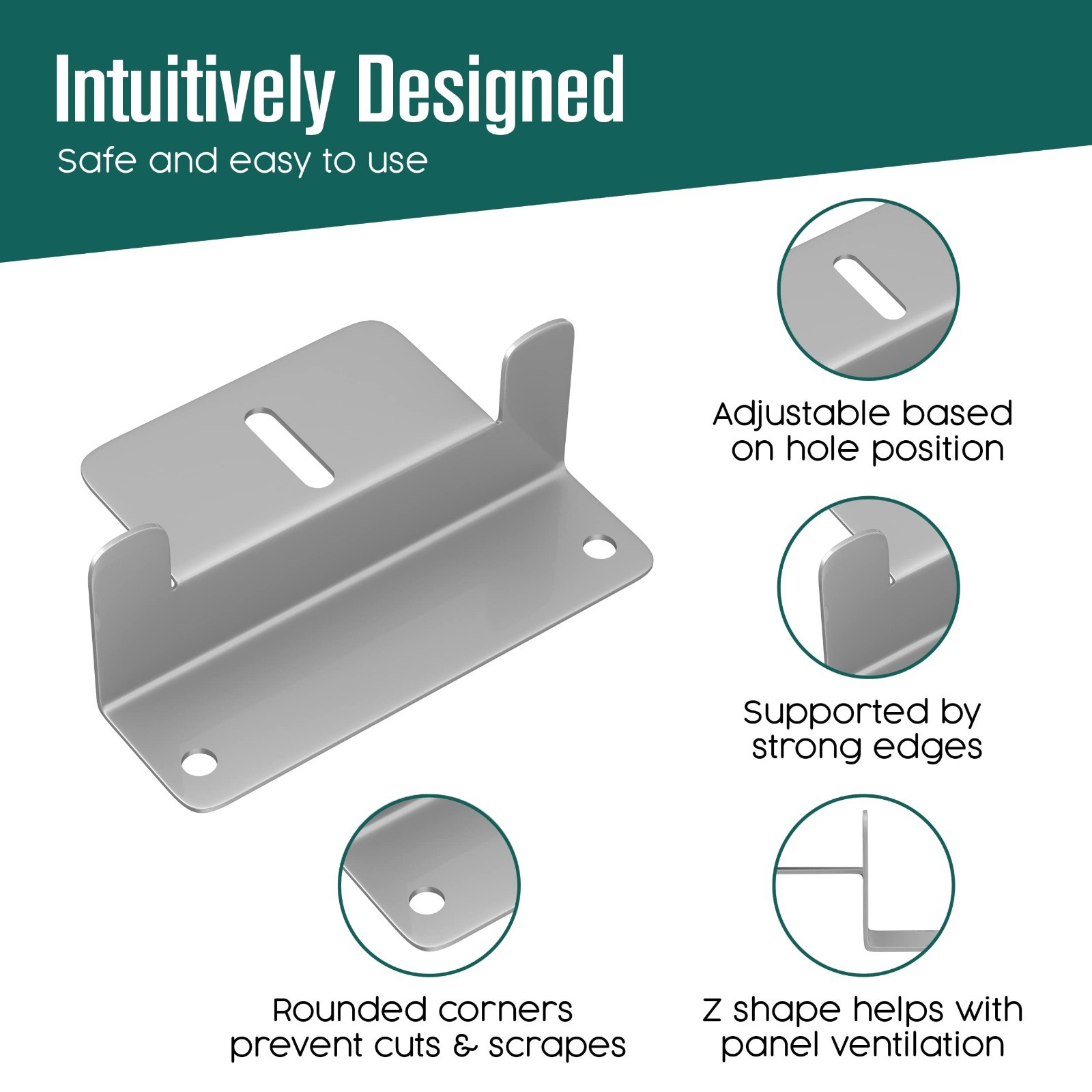 Solar Panel Mounting Brackets Kit – Z Brackets for Roof, RV, Trailer, Wall, Off-