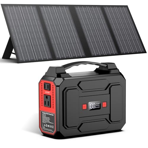 Apowking Solar Generator 200W Peak 146Wh Portable Power Station