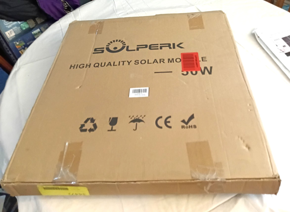 Solperk Solar 50W Solar Panel With Charge Controller Complete NEW