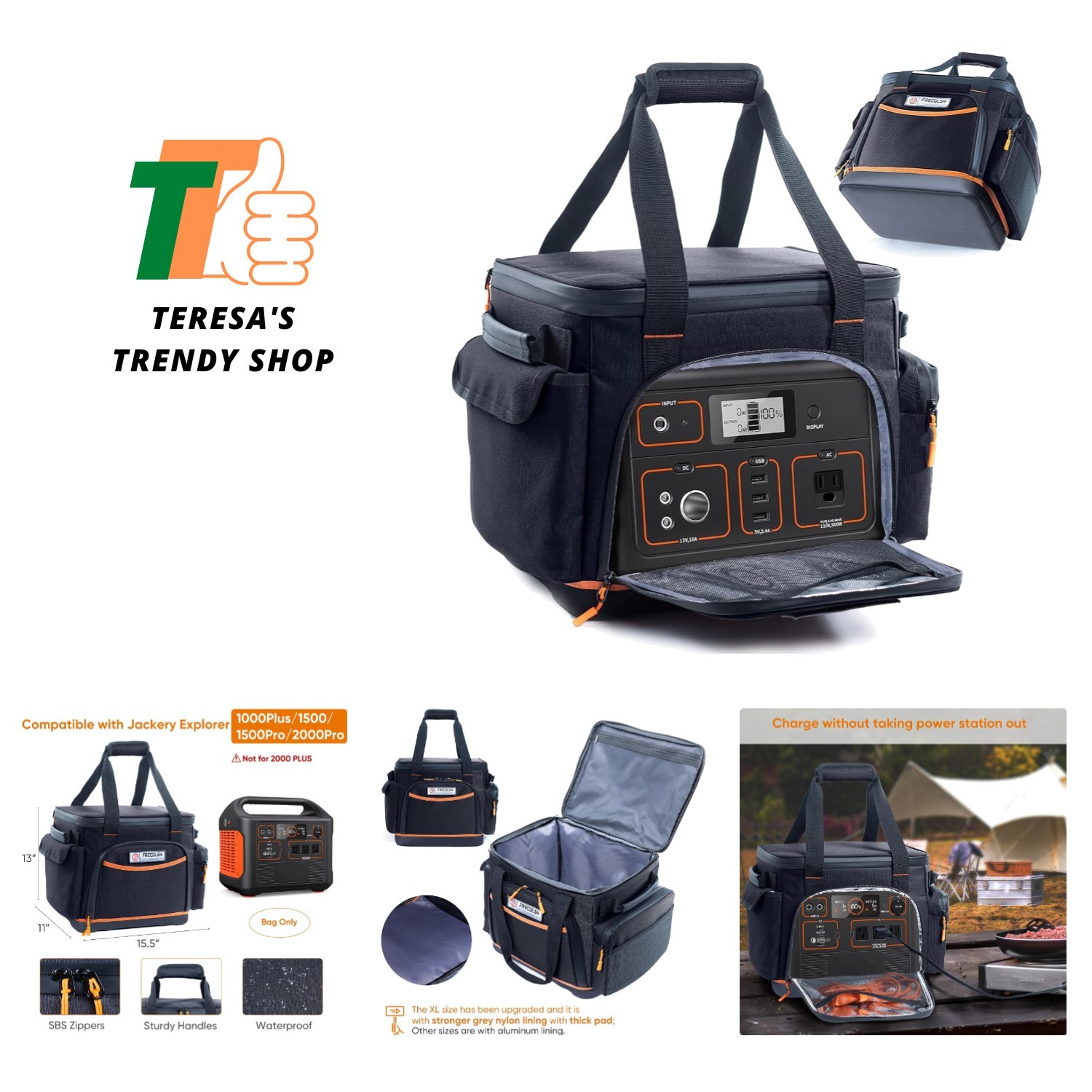 Durable Travel Storage Bag for Jackery Explorer 1500 Power Station & Accessories