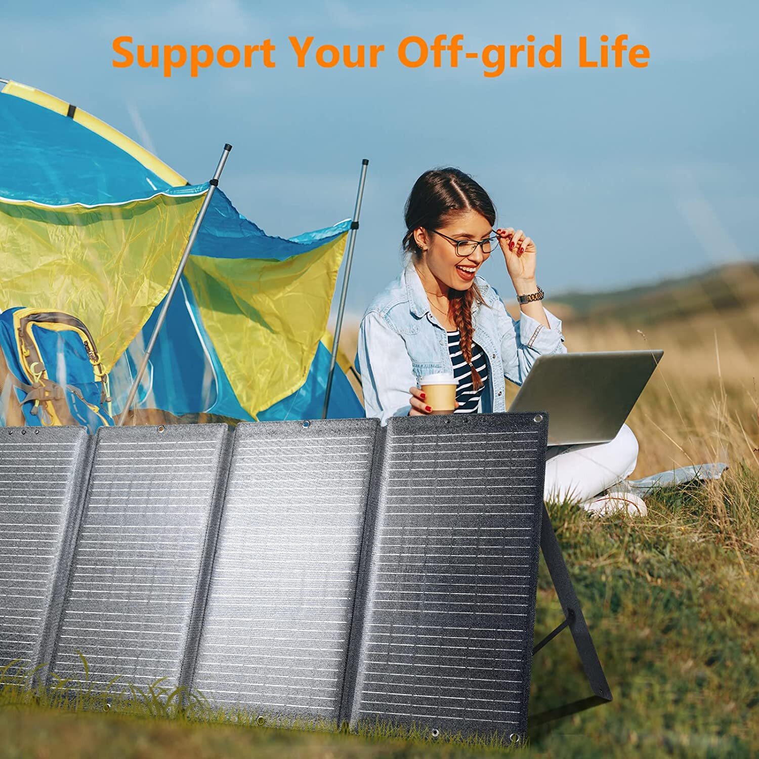 120W Solar Panel for Power Station – Foldable Solar Charger with MC4 Ports