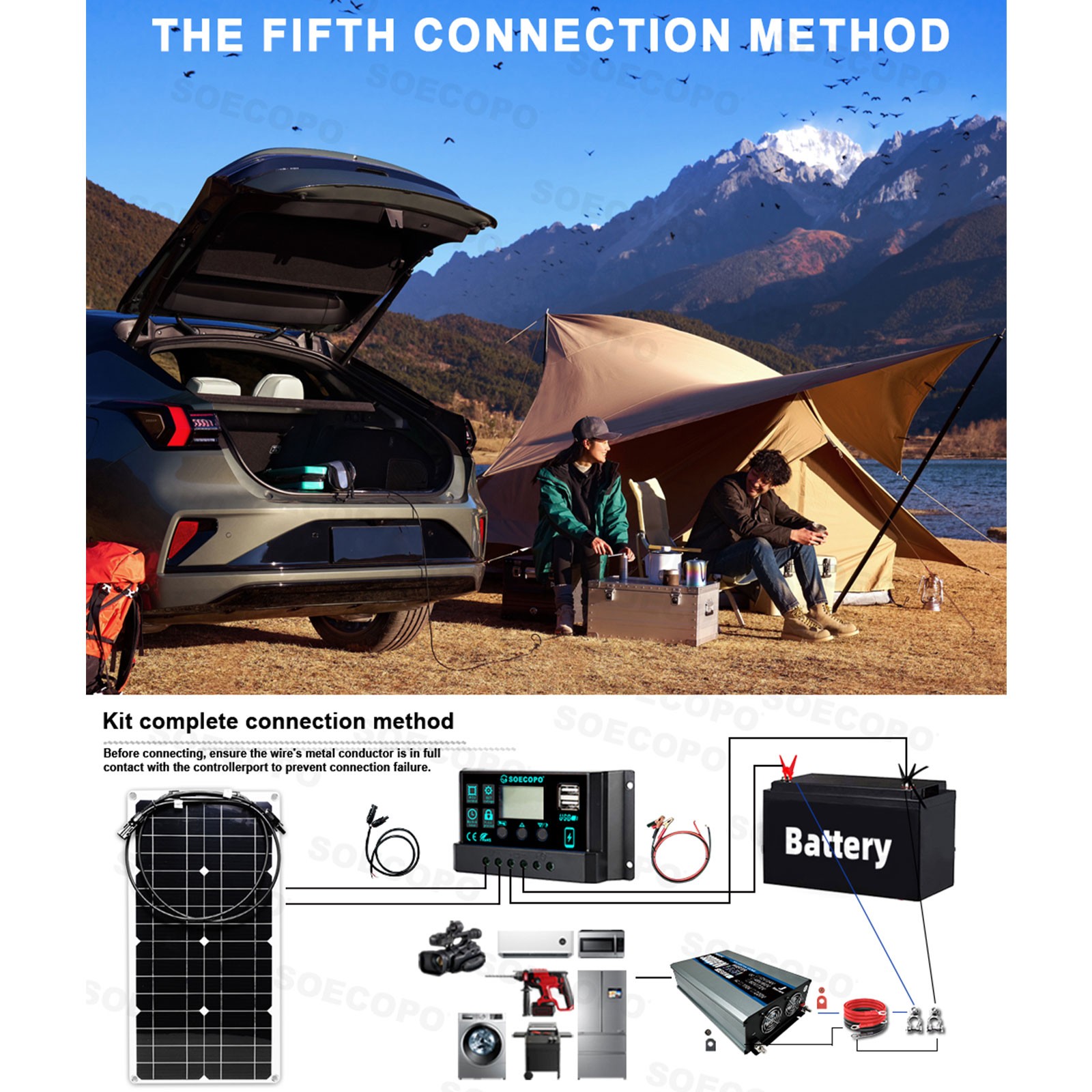 30000W Peak Solar System Kit FlexiblePanel 100A Controller 12V24V To 110V 220V