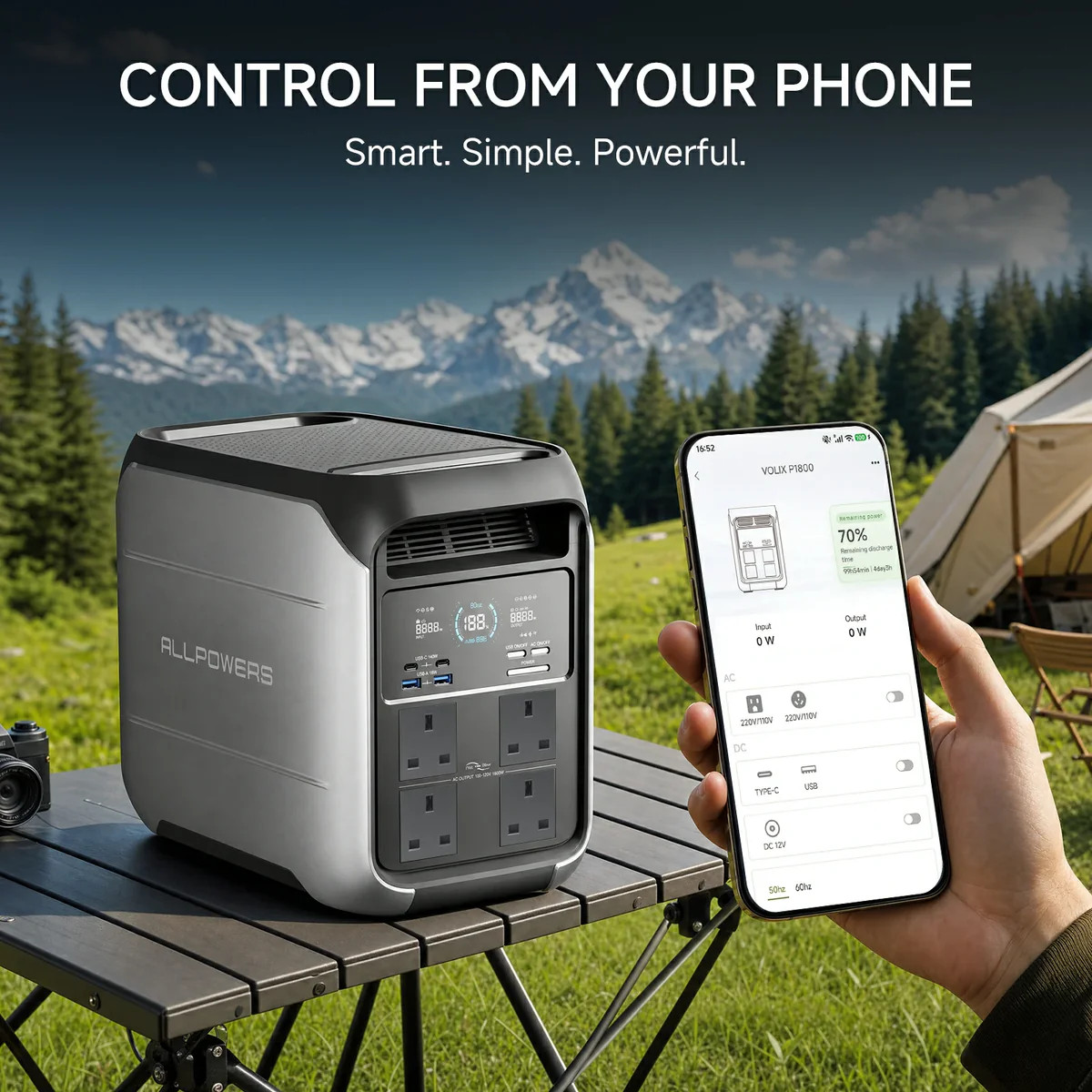 ALLPOWERS P1800 1024Wh Portable Power Station 1800W Solar Generator LFP Battery