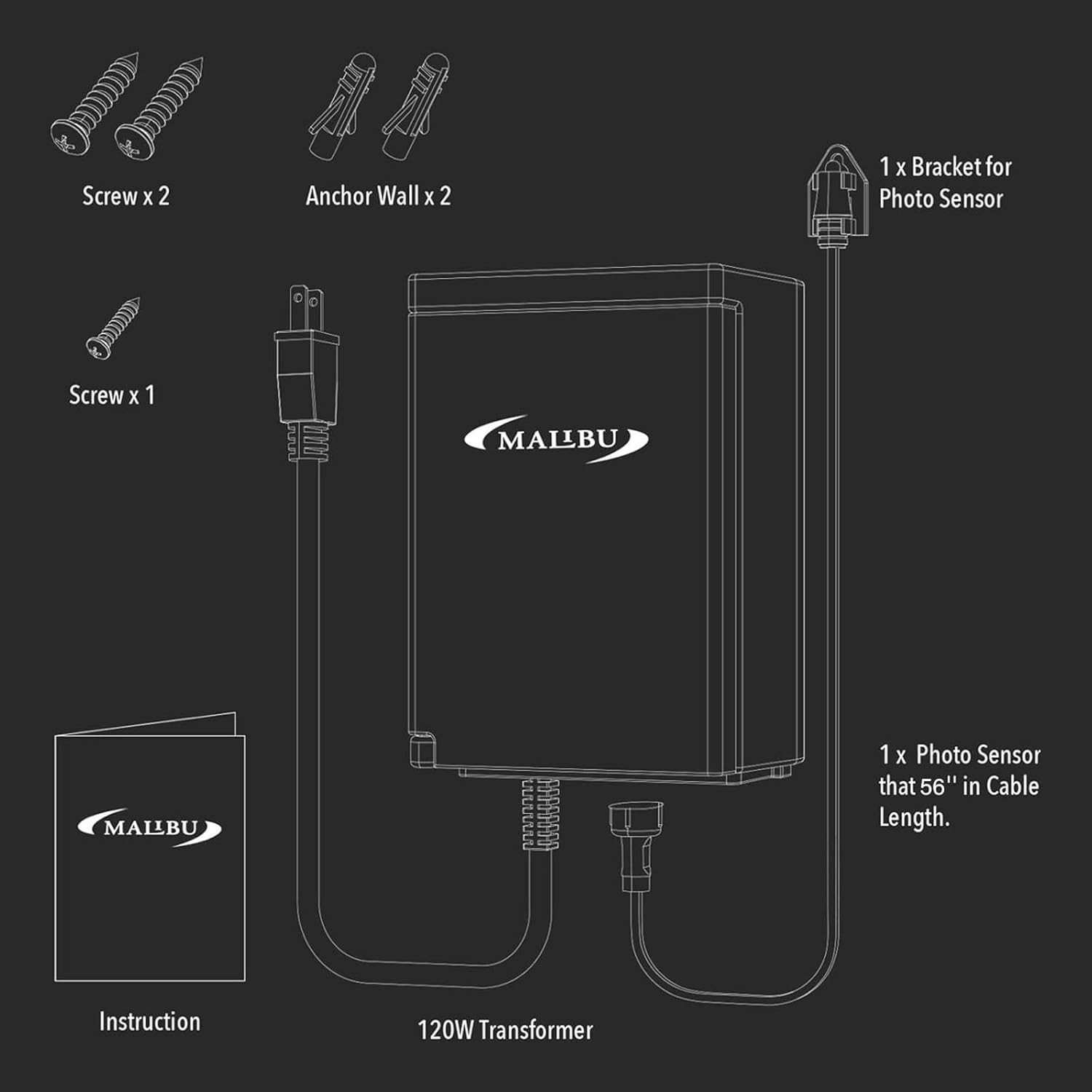120 Watt Power Pack with Sensor and Weather Shield for Low Voltage Landscape Lig