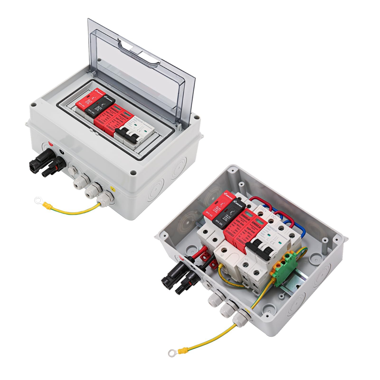 600V Solar DC PV Combiner Box for Solar Panel,1 String with Lightning Arreste…