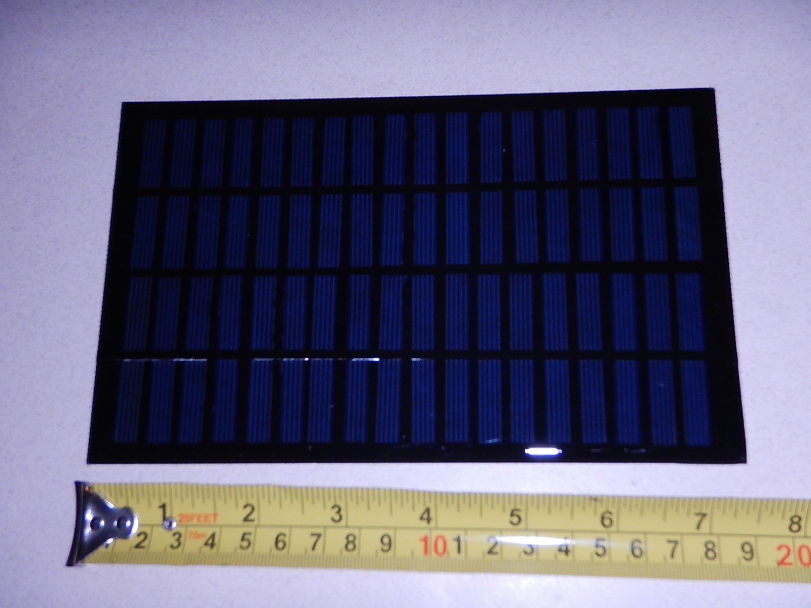 18 volt x 138 mA. Mini Solar Panel epoxy virtually indestructible