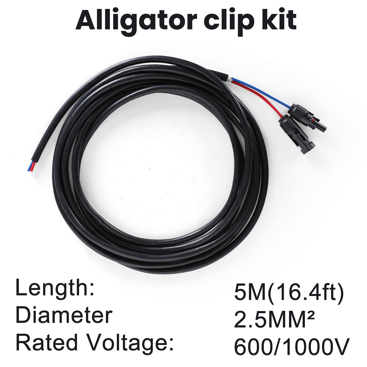 For Solar Panel Kit 5M/3M Solar Panel Extension Cable 3 In 1 Connector