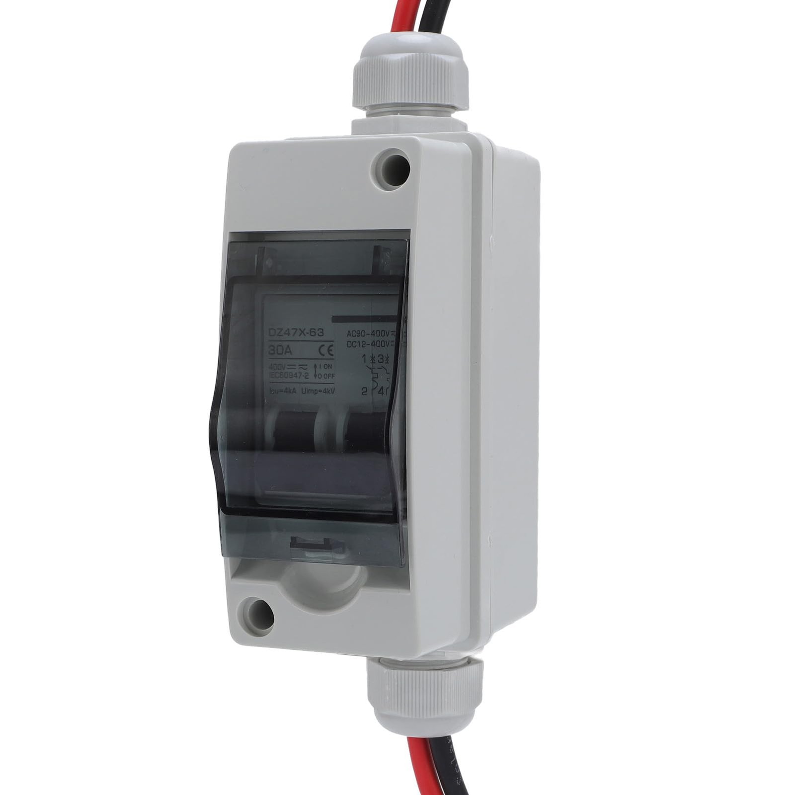 Solar Panel Disconnect Switch 30A DC AC Shut Off 2 Poles Outdoor Home Miniatu…