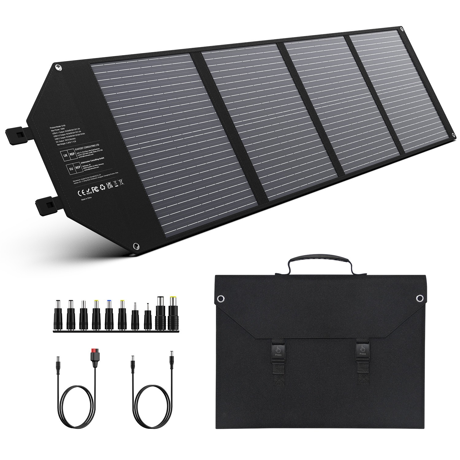 800W Portable Power Station Solar Generator for Camping with 100W Solar Panel