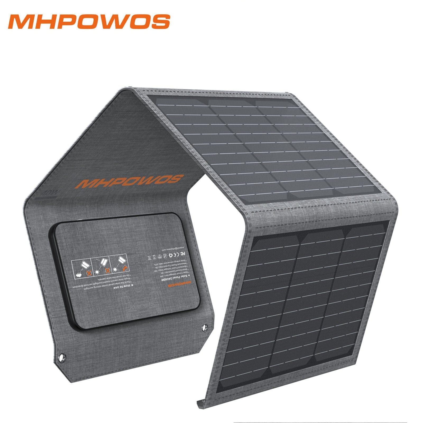 40W Solar Panel Folding Power Bank USB Charger Outdoor Camping Backpack Survival
