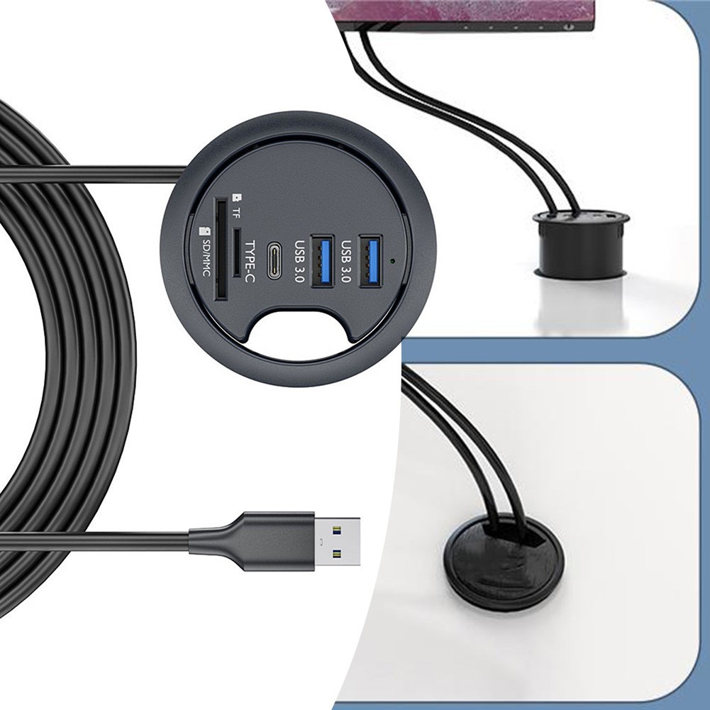 Desk Grommet Hub Data Management Easy Installation Enhanced Data Transfer Speeds