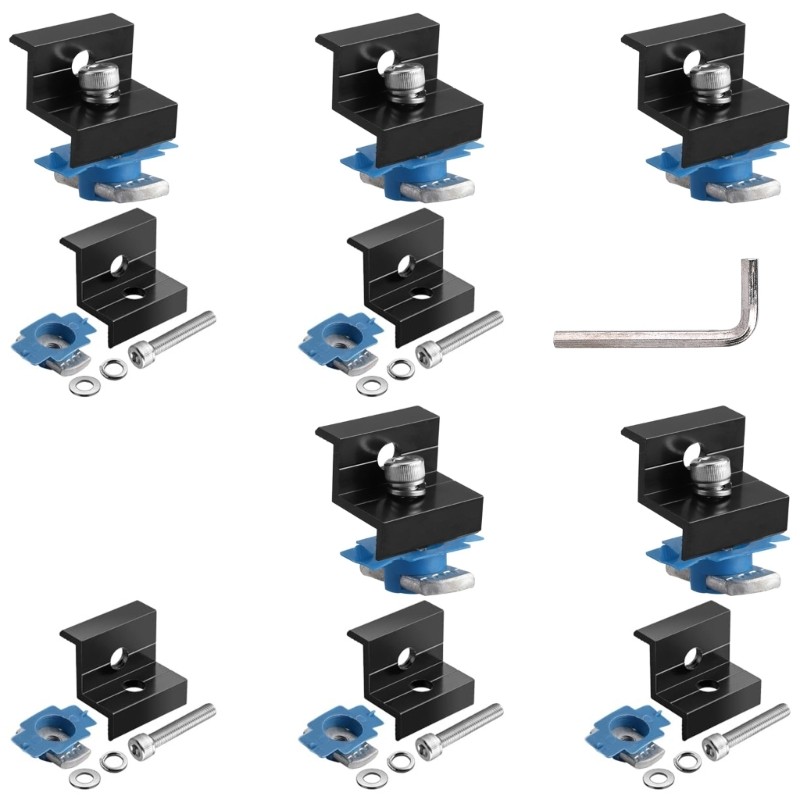 10Pcs Aluminum Alloy Adjustable Solar End Clamp Solar Panel Mounting Bracket