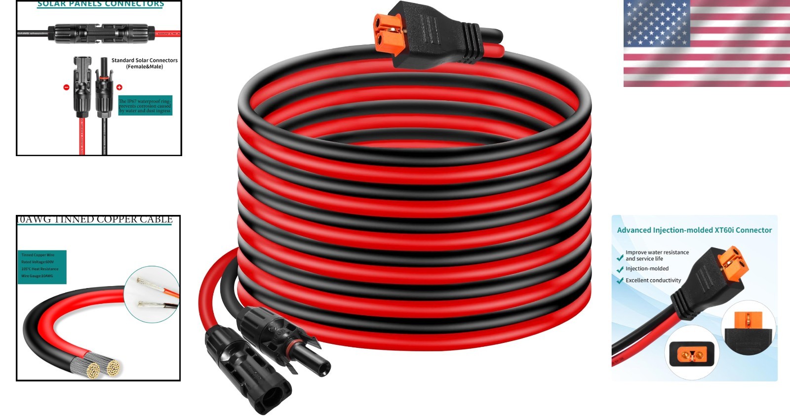 Versatile 10AWG Tinned Copper Wire – Solar Power Cable