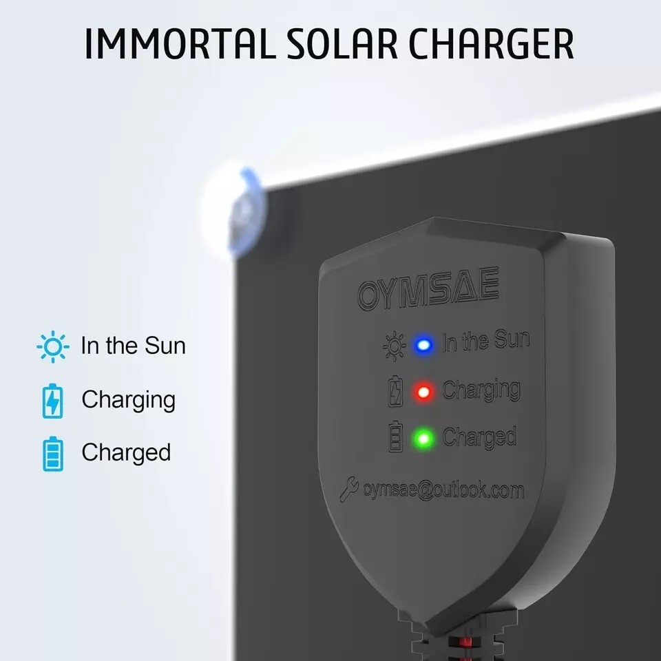 Waterproof Solar Battery Maintainer Car RV Charger 12 Volt Tender Trickle 5W