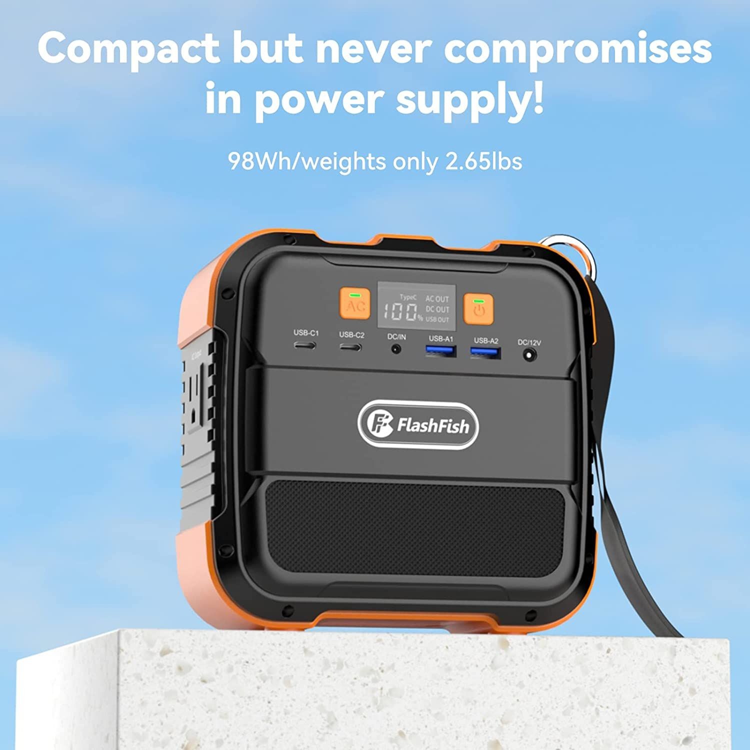 Compact 120W Backup Power Battery Pack With USB & AC Outputs