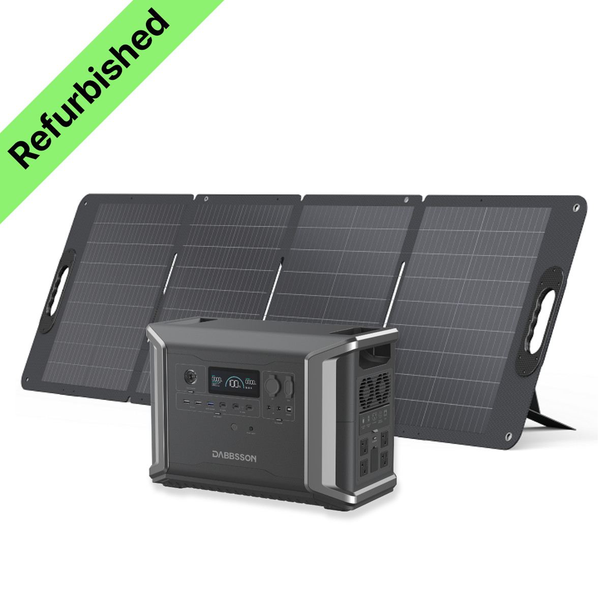 Dabbsson 2330Wh 2200W Power Station Solar Generator w/ Folding Solar Panel 210W