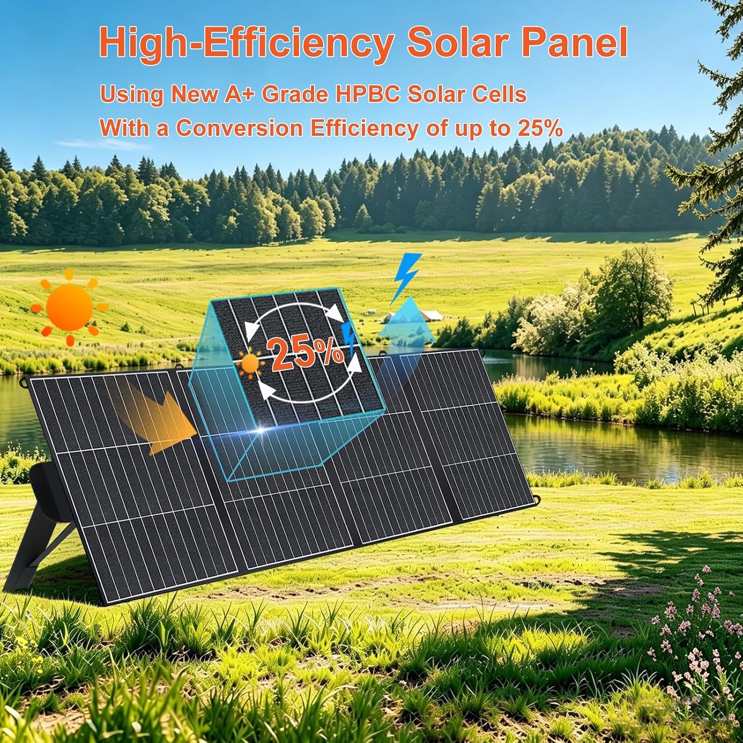 Foldable 200W Solar Panel Portable HPBC ETFE MC4 USB IP65