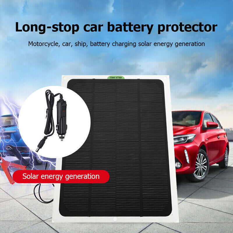 20W(Watts) 12V(Volts) Monocrystalline Solar Panel Battery Maintainer for Boat RV