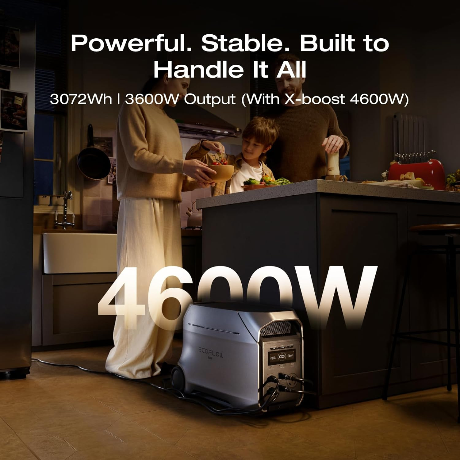 DELTA 3 Ultra plus Portable Power Station, 3072Wh Lifepo4 Battery, 3600W (7200W