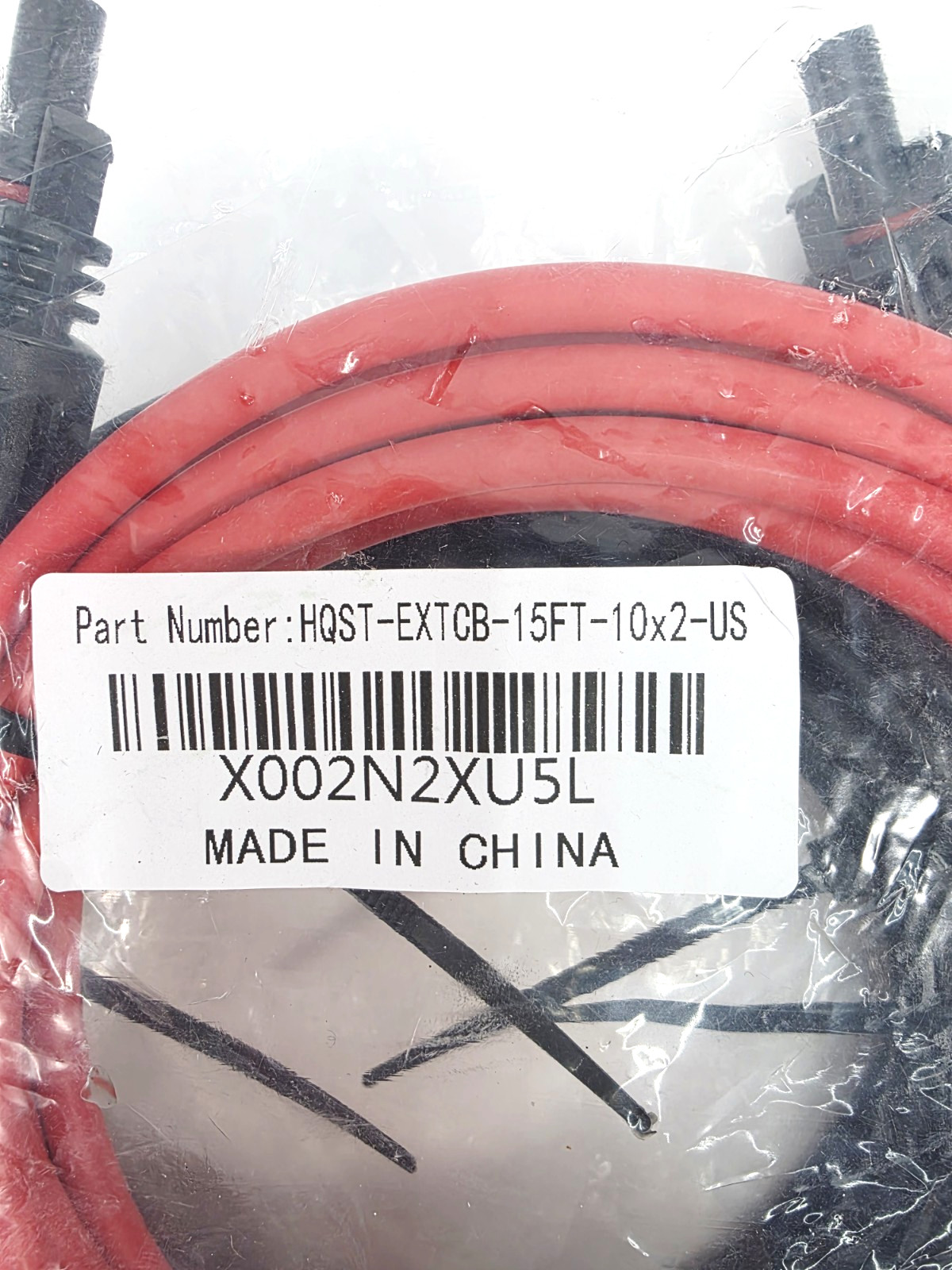 Solar Panel Extension IP67 Cable 15 Feet 10AWG with Female and Male Connector