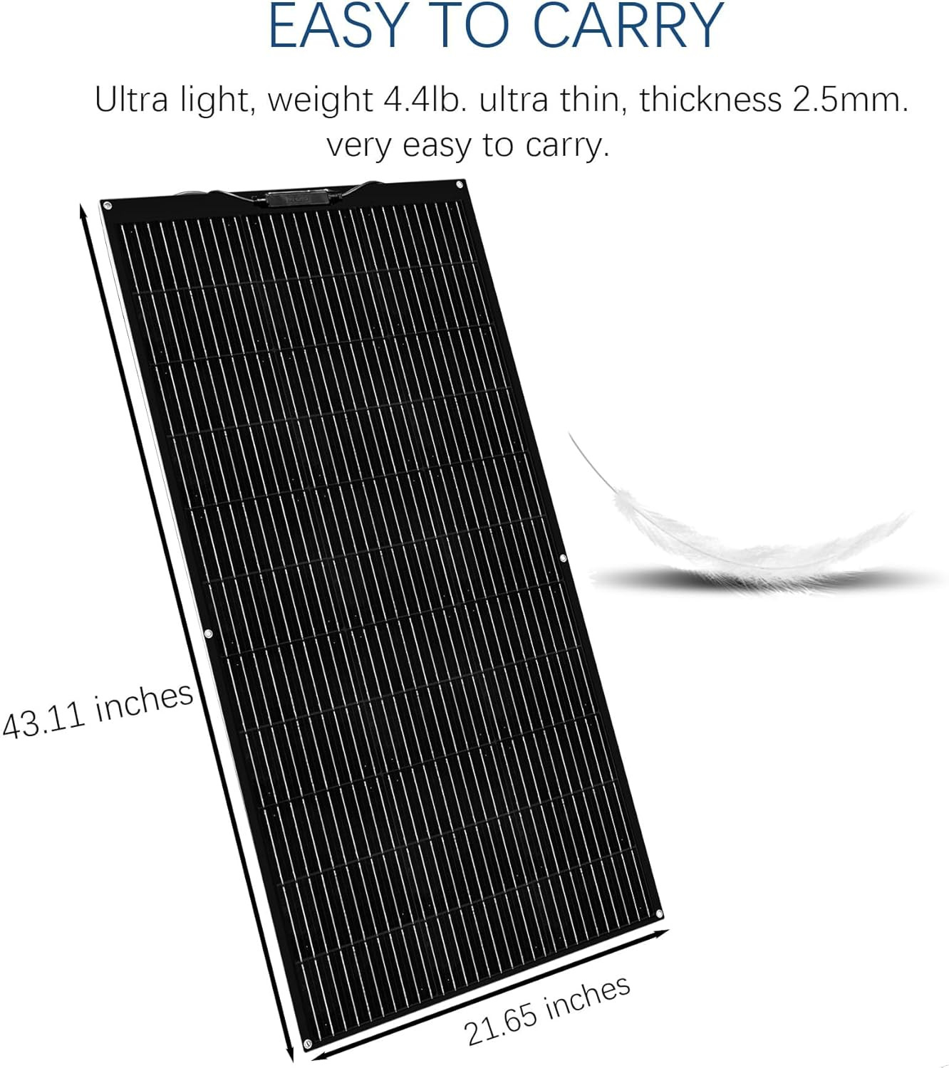 Flexible Solar Panel Kit 200W 12V,2PCS 100W Monocrystalline Module,20A Charge Co