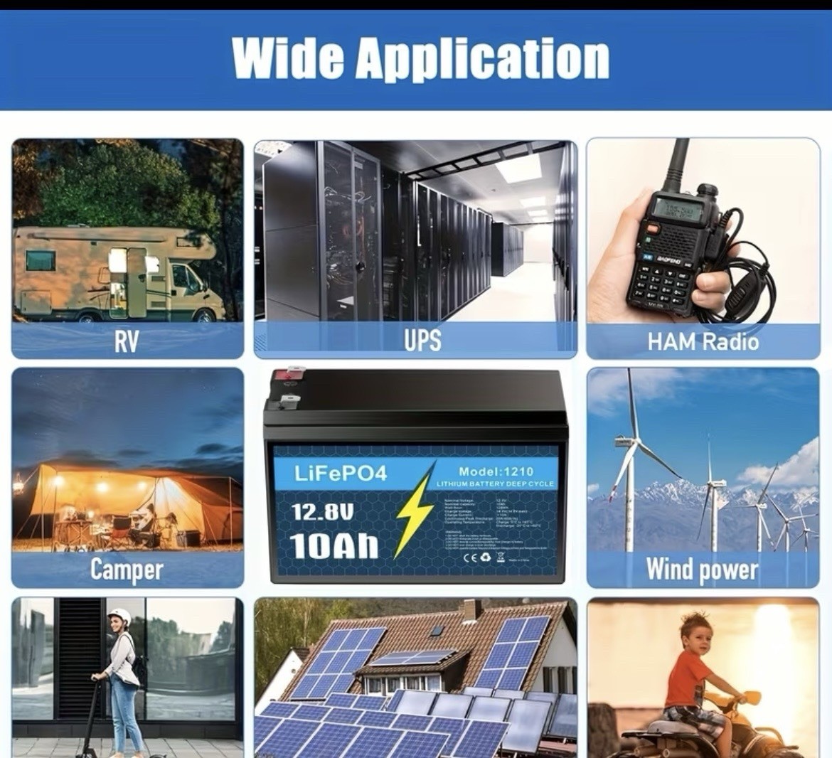 10W Portable Polycrystalline Waterproof Solar Panel USB, 30cm Off-Grid