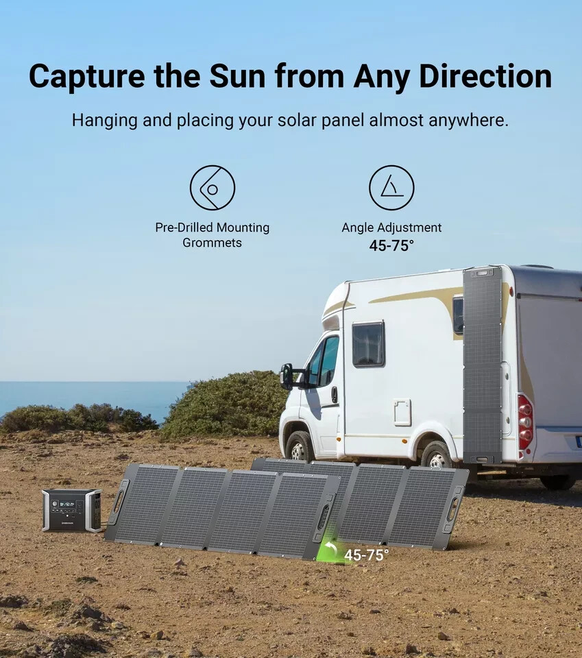 Dabbsson 2330Wh 2200W Power Station Solar Generator w/ Folding Solar Panel 210W