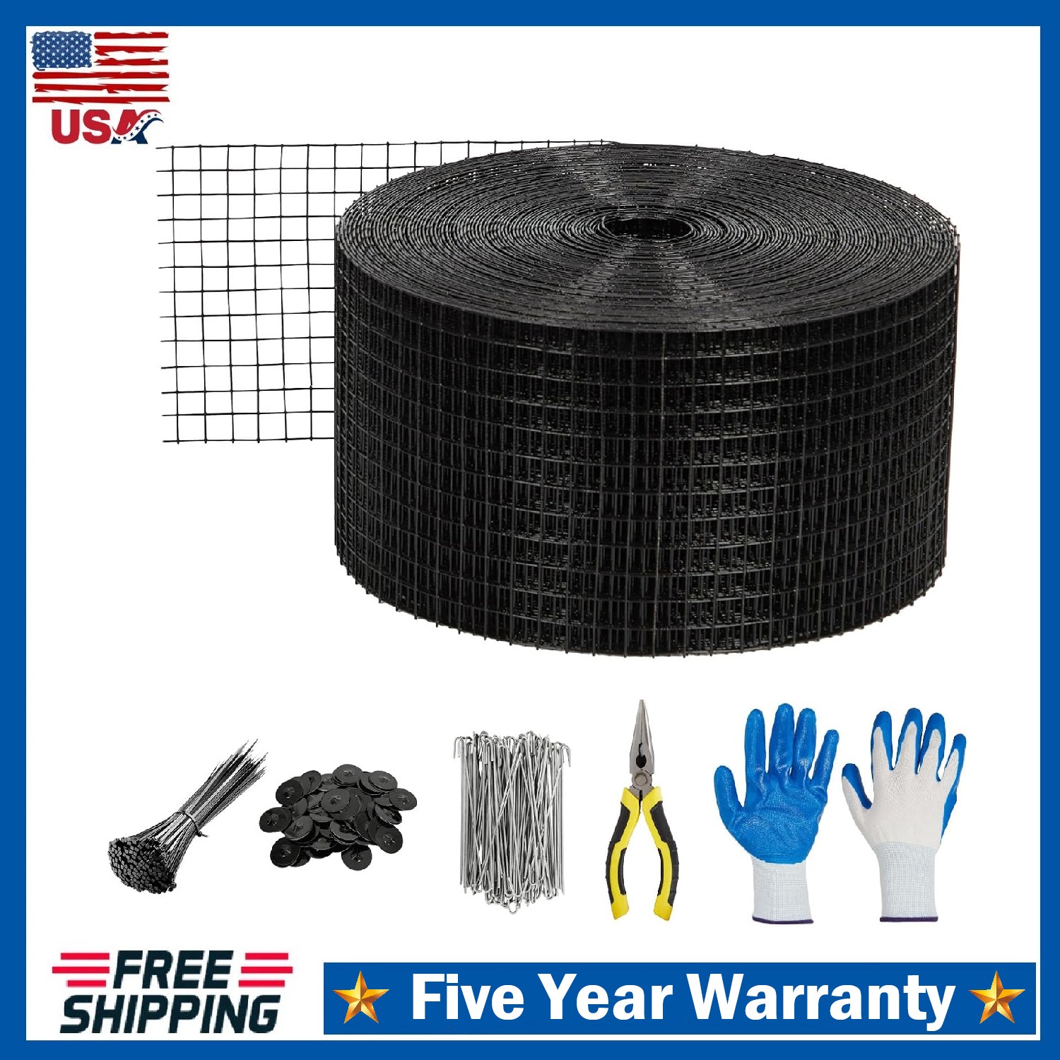 Solar Panel Bird Guard ,8in x 100ft Critter Guard Mesh Roll Kit 70pcs Fasteners