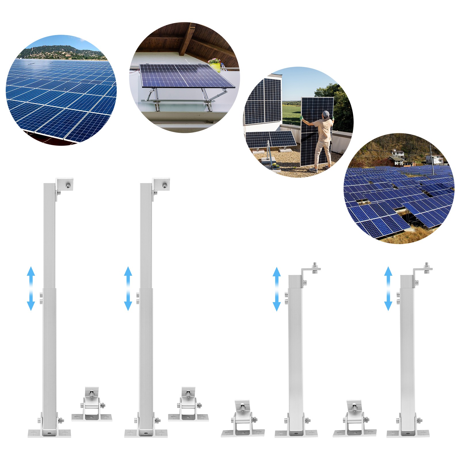 4 Sets Adjustable Solar Panel Mounting Brackets, Universal Solar Panel Bracket