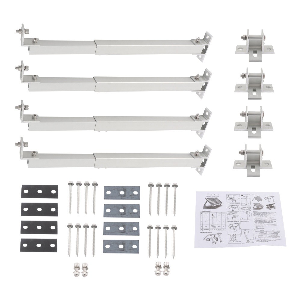 2 Set Adjustable Solar Panel Tilt Mount Brackets Aluminum Alloy Mounting Bracket