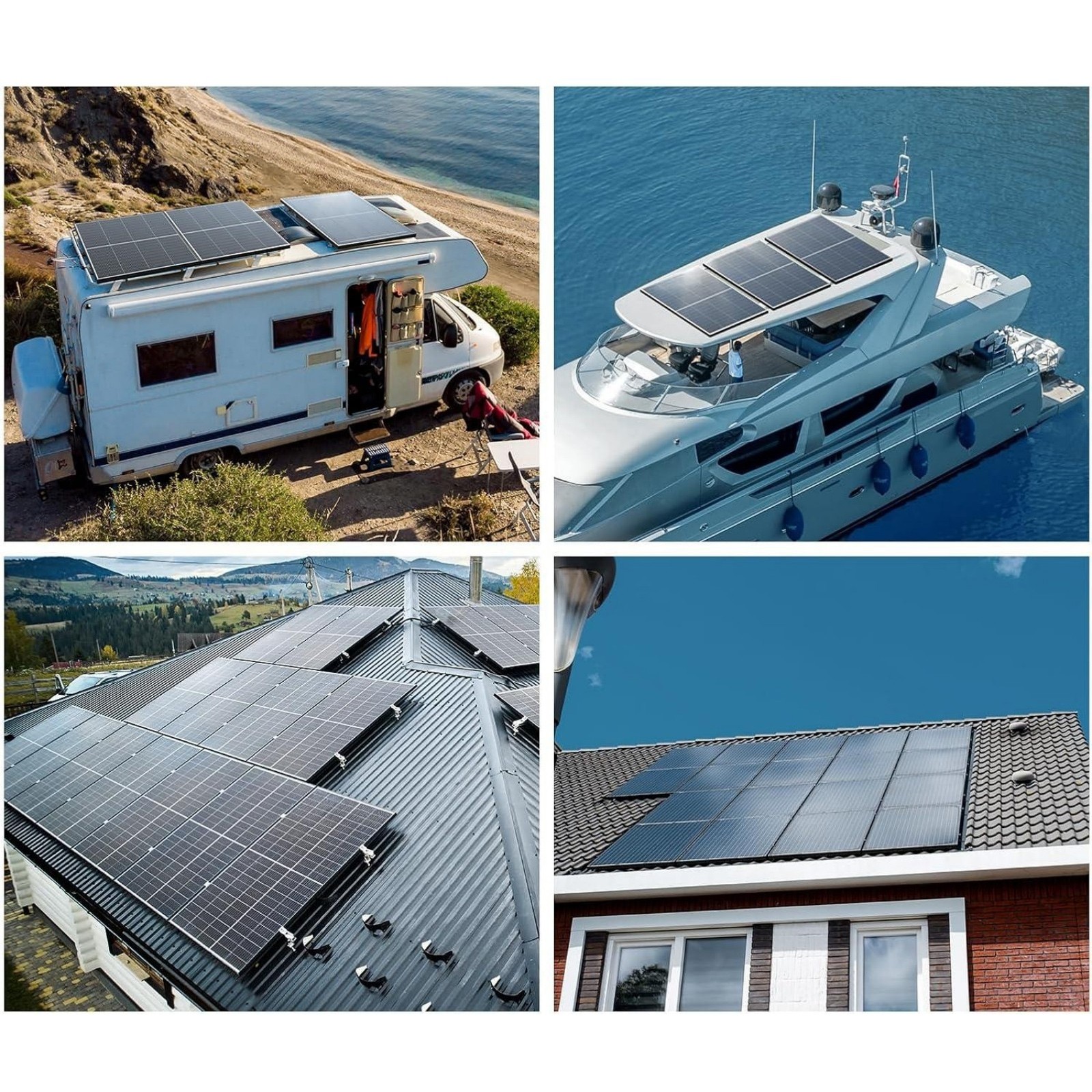 AeternaSol 400W (200W*2) 18V Solar Panel N-Type Mono 18BB Roof RV Boat