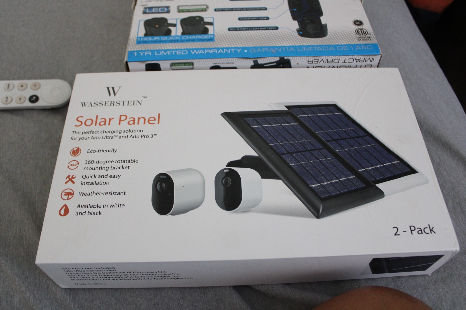 Wasserstein Solar Panel, 13ft Cable for Arlo Pro 3 and Arlo Ultra, 2-Pack, Black