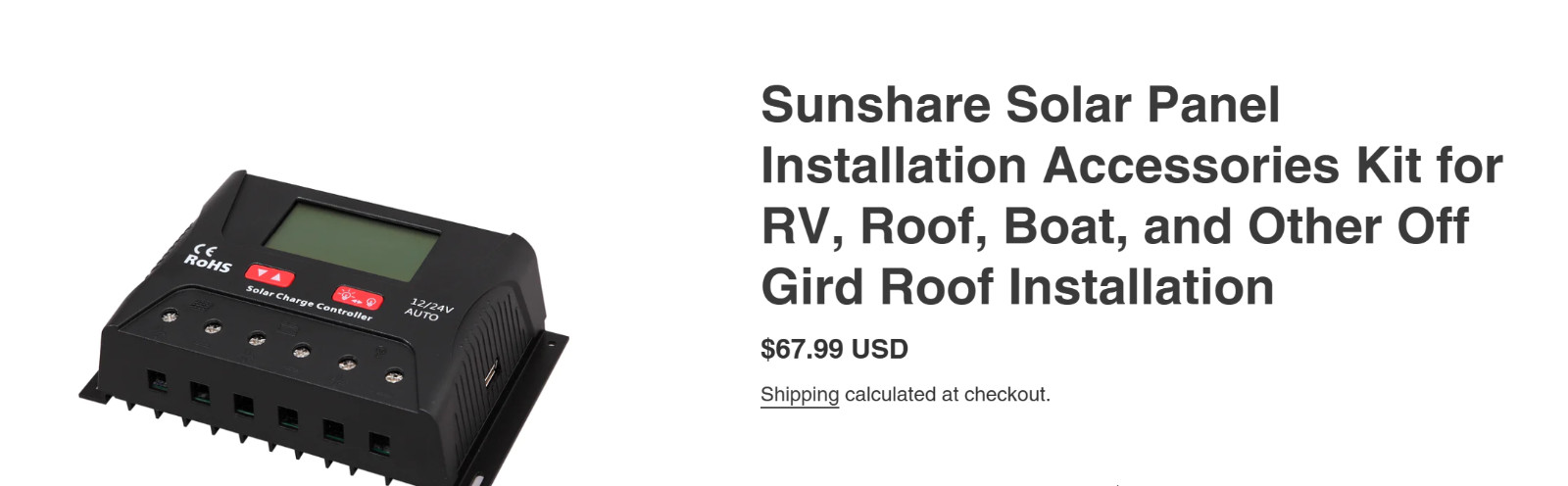 Sunshare Solar Panel Installation Accessories Kit for RV, Roof, Boat, and
