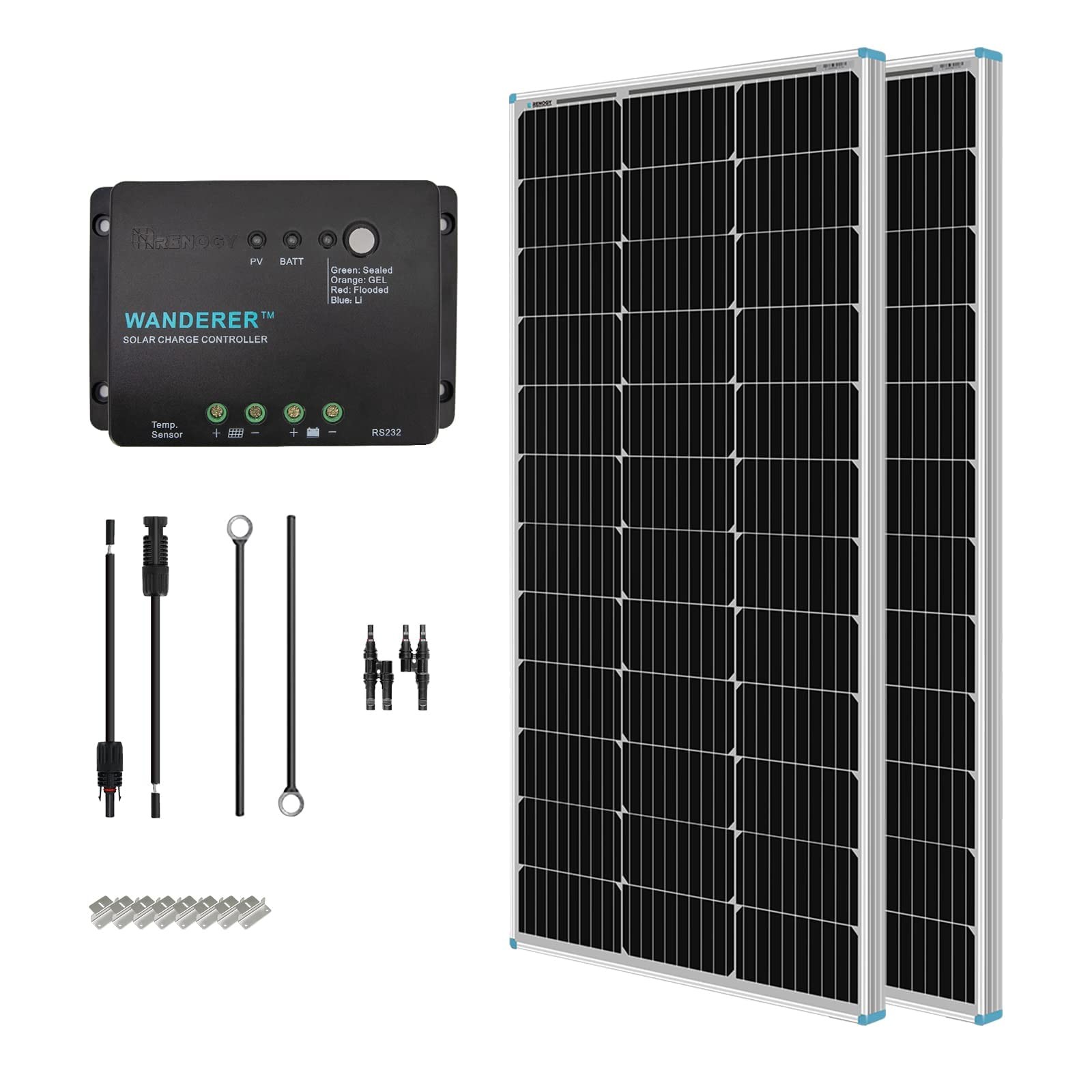 200 Watt 12 Volt Monocrystalline Starter200W+PWM 30A, ,Off-Grid System