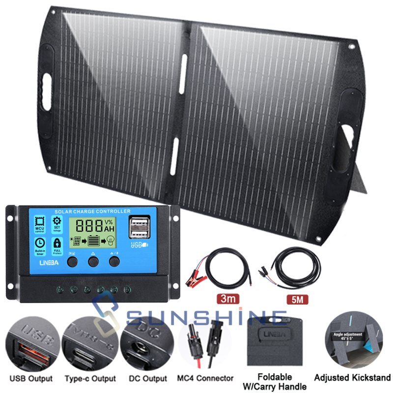 200W 100W Solar Panel 12V Mono Portable High-Efficiency PV for Home/RV/Off-Grid