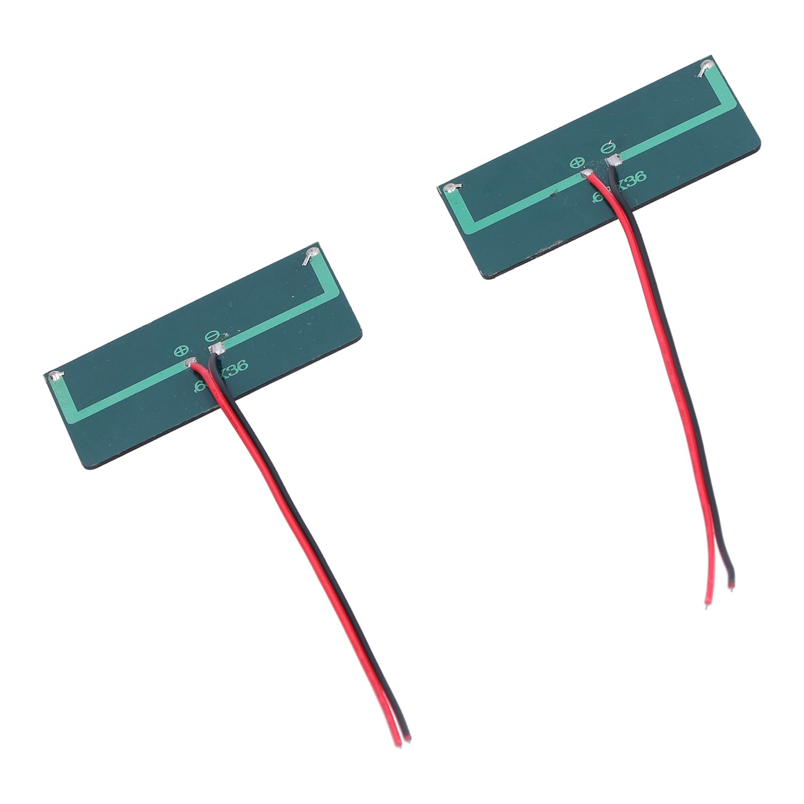 2Pcs Solar Panel Module Polysilicon Micro Glue Power Solar Cells 68x36mm 0.3W 5V
