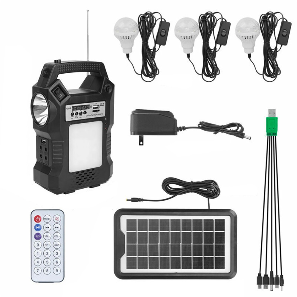 Portable rechargeable solar power generation radio system with lighting US K7