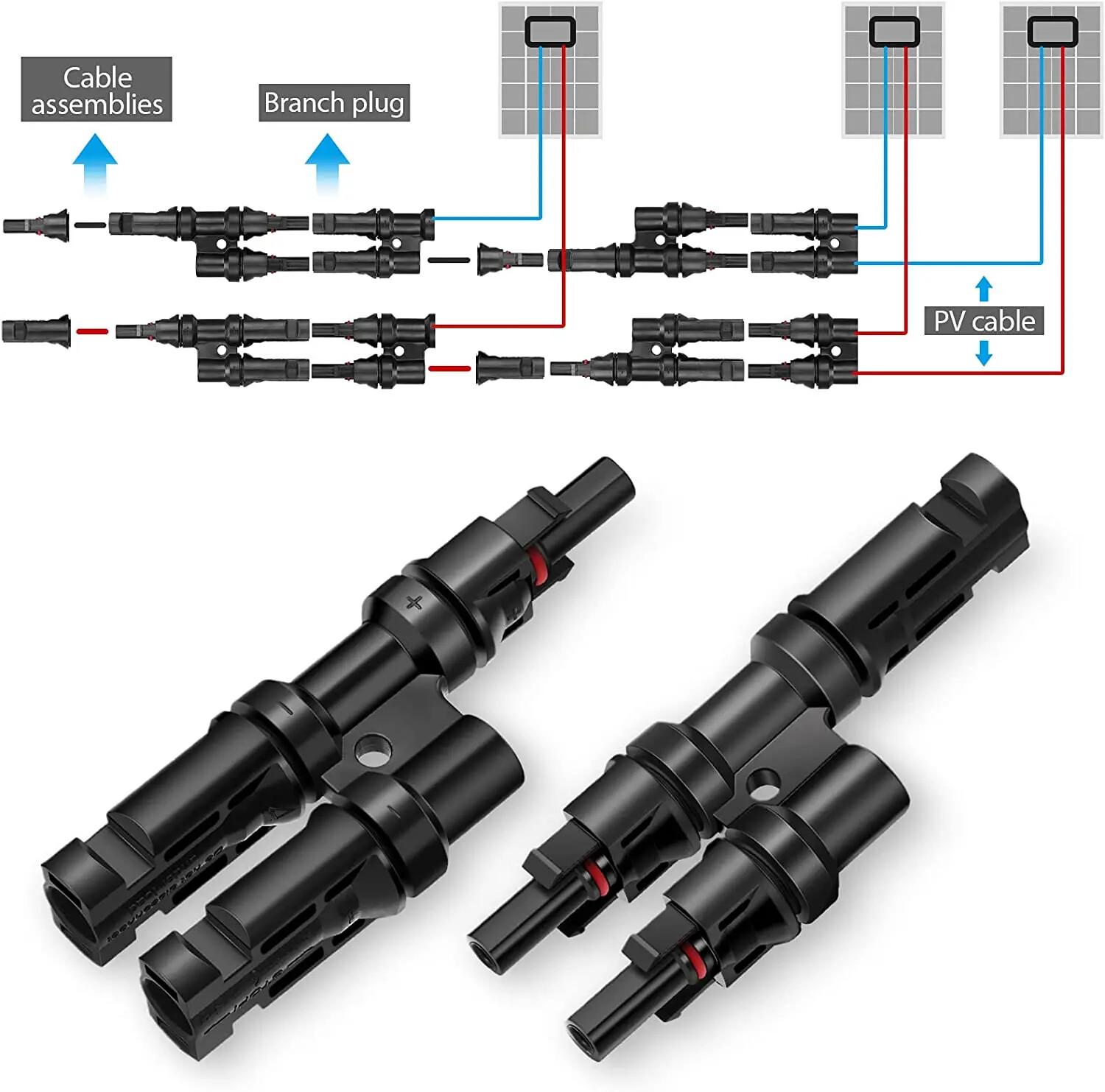 1Pairs x Solar Connector Y T branch M/M/F and F/F/M Y 2 type male 1 female and 2