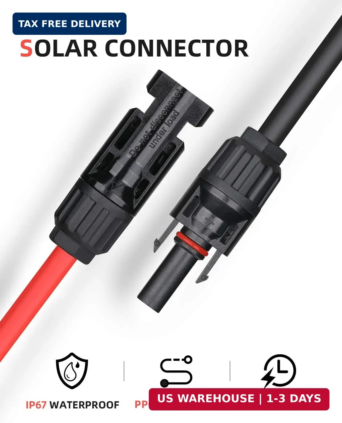 BougeRV 40 Feet 10AWG Solar Extension Cable with Female and Male Connector with